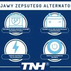 Objawy zepsutego alternatora: szybkie rozładowywanie akumulatora, świecąca kontrolka ładowania, niskie napięcie na klemach, nagłe gaśnięcia silnika. Jak sprawdzić alternator?