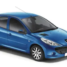 Błękitny Peugeot 206 Plus z felgami aluminiowymi, gotowy do jazdy po mieście.
